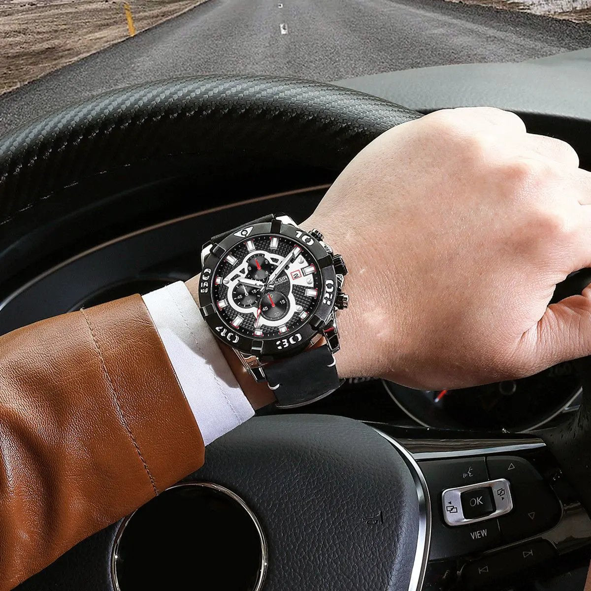 MEGIR Men Watches Fashion Luxury Big Dial Sports Watches Waterproof Quartz Wristwatch Chronograph Man Casual Luminous Clock 2136 by MEGIR WATCH GROUP