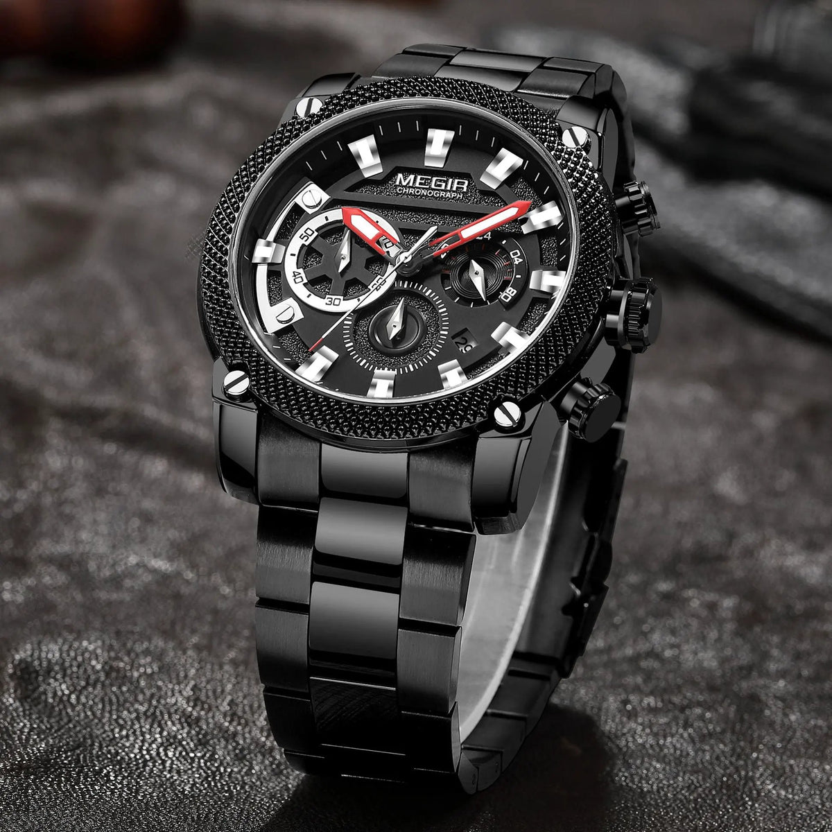 MEGIR Mens Watches Top Brand Luxury Business Wristwatch Waterproof Calendar Quartz Casual Clock Stainless Steel Man Chronograph 2134 by MEGIR WATCH GROUP