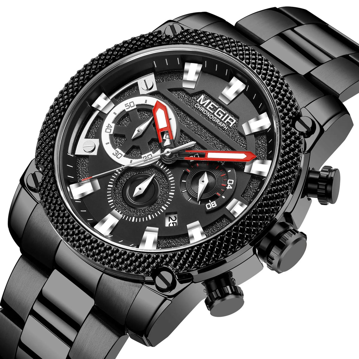 MEGIR Mens Watches Top Brand Luxury Business Wristwatch Waterproof Calendar Quartz Casual Clock Stainless Steel Man Chronograph 2134 by MEGIR WATCH GROUP