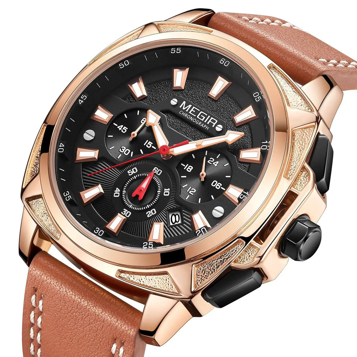 MEGIR Relogio Masculino Watches Men Fashion Leather Band Sports Military Watches Luxury Quartz Business Wristwatch Reloj Hombre 2128 by MEGIR WATCH GROUP