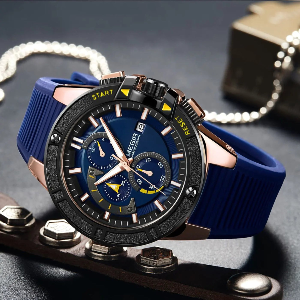 MEGIR Quartz Watches for Men Luxury Sport Military Wristwatches Waterproof Man Clock Date Chronograph Relogio Masculino 2095 by MEGIR WATCH GROUP