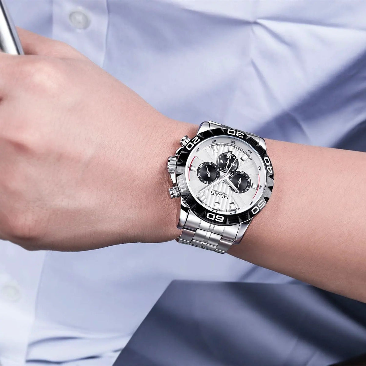 MEGIR Watches Business Mens Watches Top Brand Luxury Quartz Casual Wristwatch Date Clock Waterproof Wrist Watch Chronograph 2087 by MEGIR WATCH GROUP