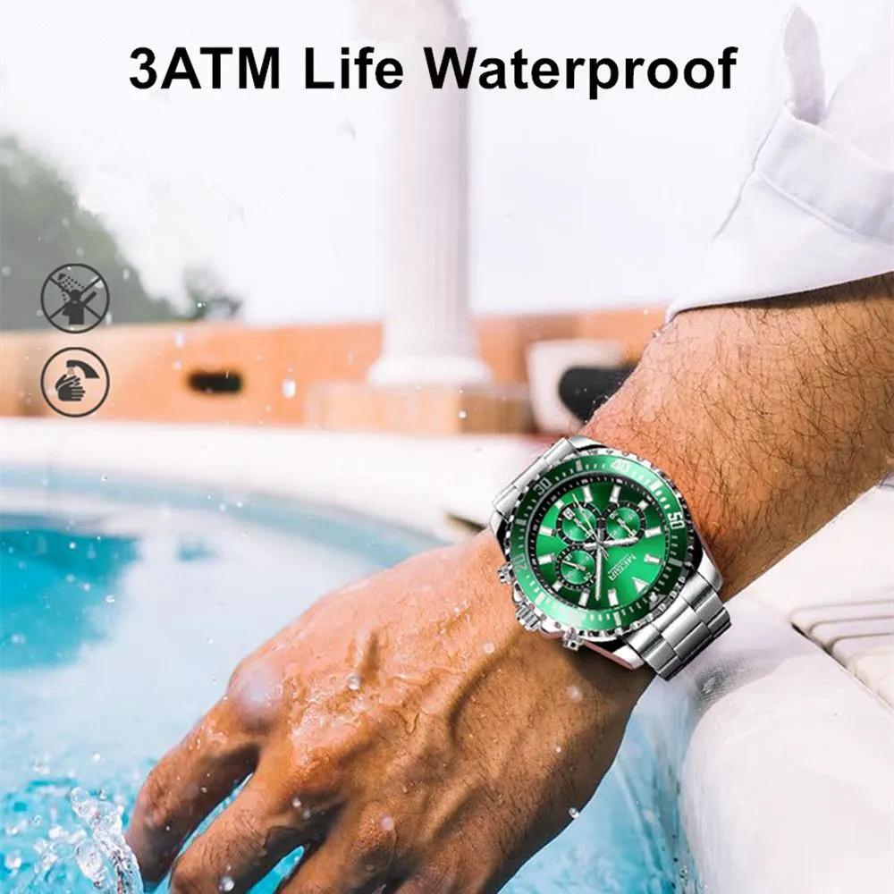 MEGIR Original Luxury Men Business Quartz Watch Stainless Steel Bracelet Chronograph Male Military Wristwatch Clock Relogio Masculino 2064 by MEGIR WATCH GROUP
