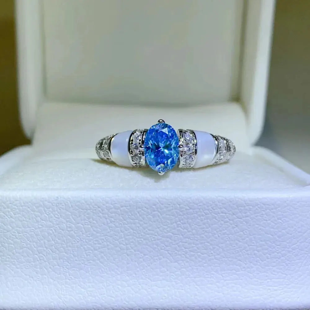 1 Carat Moissanite 925 Sterling Silver Ring by Partner Label