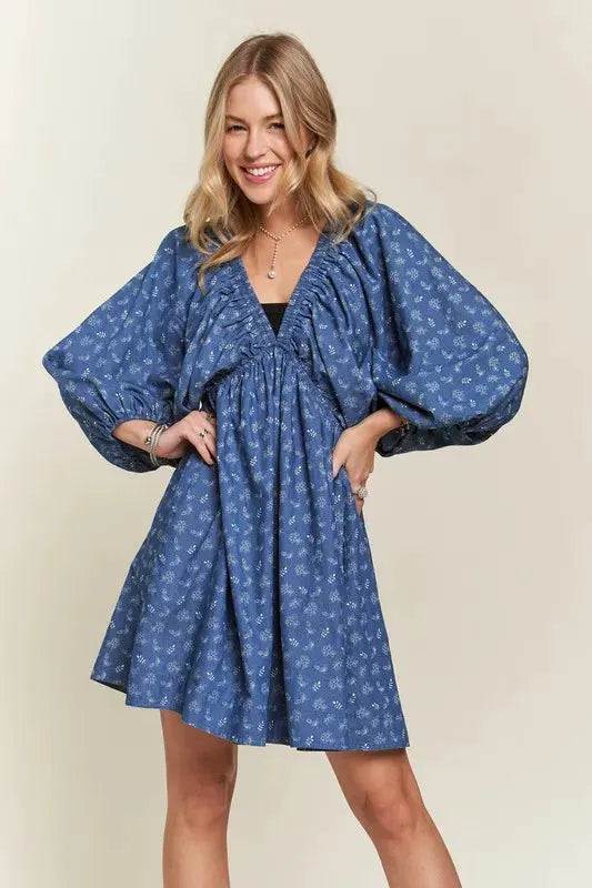 ADORA Batwing Sleeves Floral Dress by Partner Label