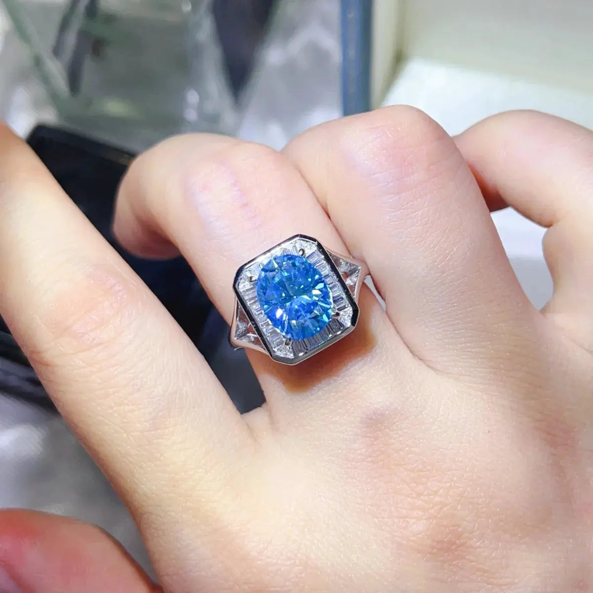 3 Carat Moissanite Square Ring by Partner Label