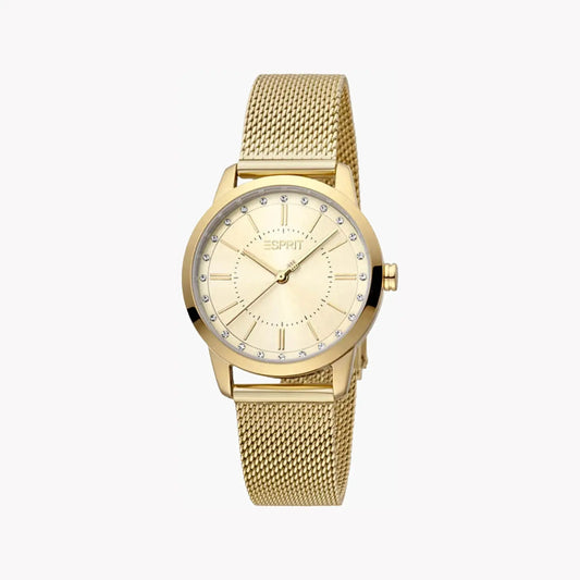 Esprit Women's Gold Stainless Steel Watch, Champagne Dial | Es1l086m0045 by ESPRIT
