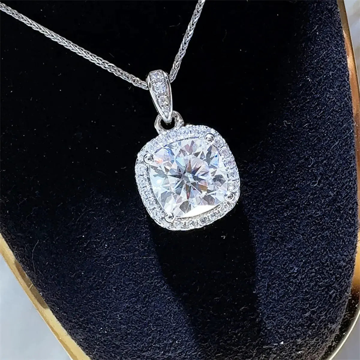 5 Carat Moissanite 925 Sterling Silver Necklace by Partner Labels