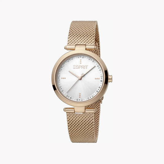 Esprit Women's Rose Gold Stainless Steel Watch, Silver Dial | Es1l155m0035 by ESPRIT