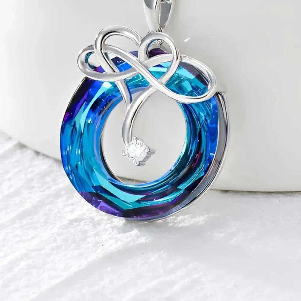 925 Sterling Silver Natural Crystal Pendant Necklace by Partner Labels
