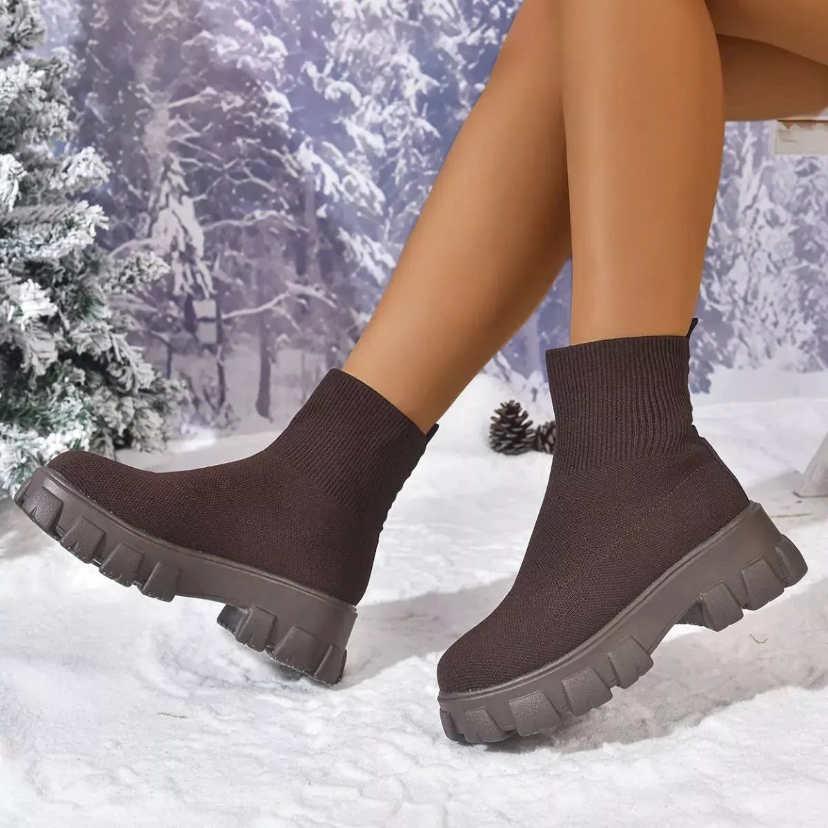 Round Toe Block Heels Boots by Partner Label