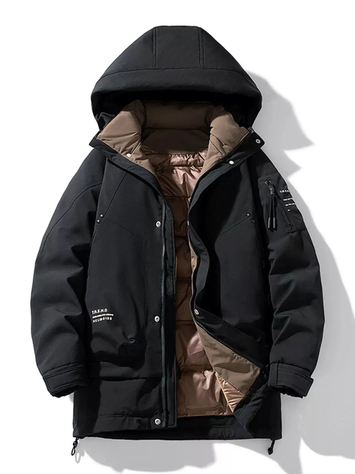 Men's Plus Size Urban Style Hooded Winter Padded Jacket by Partner Label