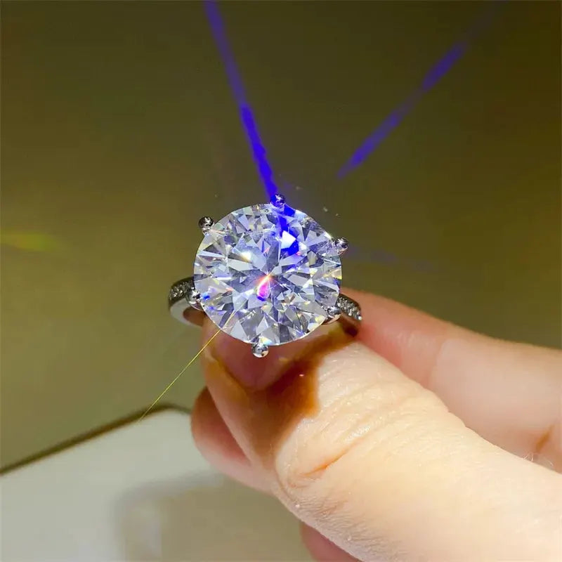 10 Carat Moissanite 925 Sterling Silver Ring by Partner Label