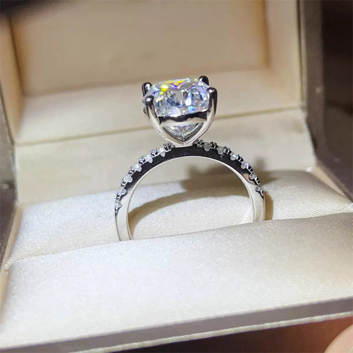 8 Carat Moissanite 925 Sterling Silver Ring by Partner Label