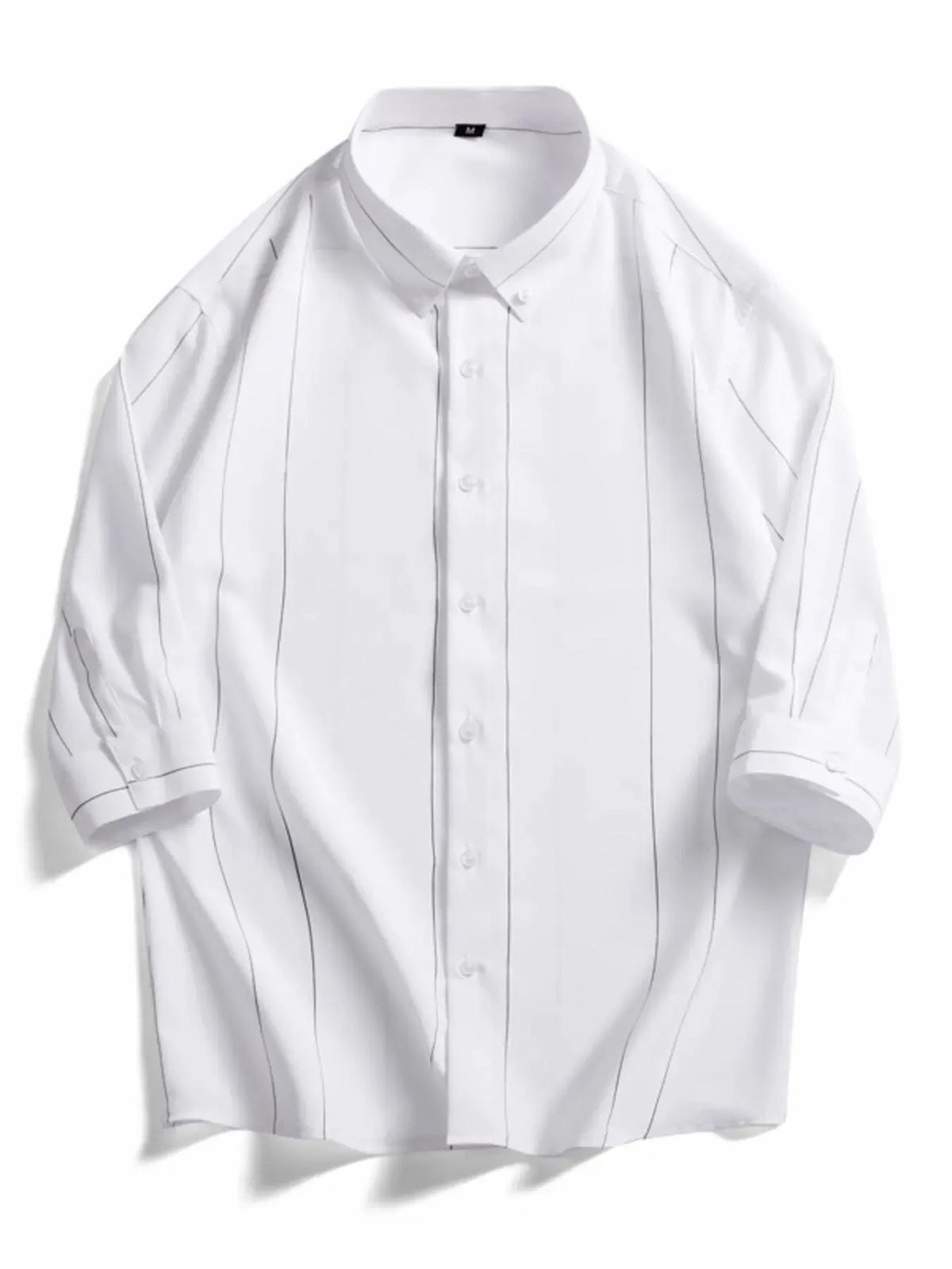Men's Plus Size Stripe Button-Down Shirt by Trendsi