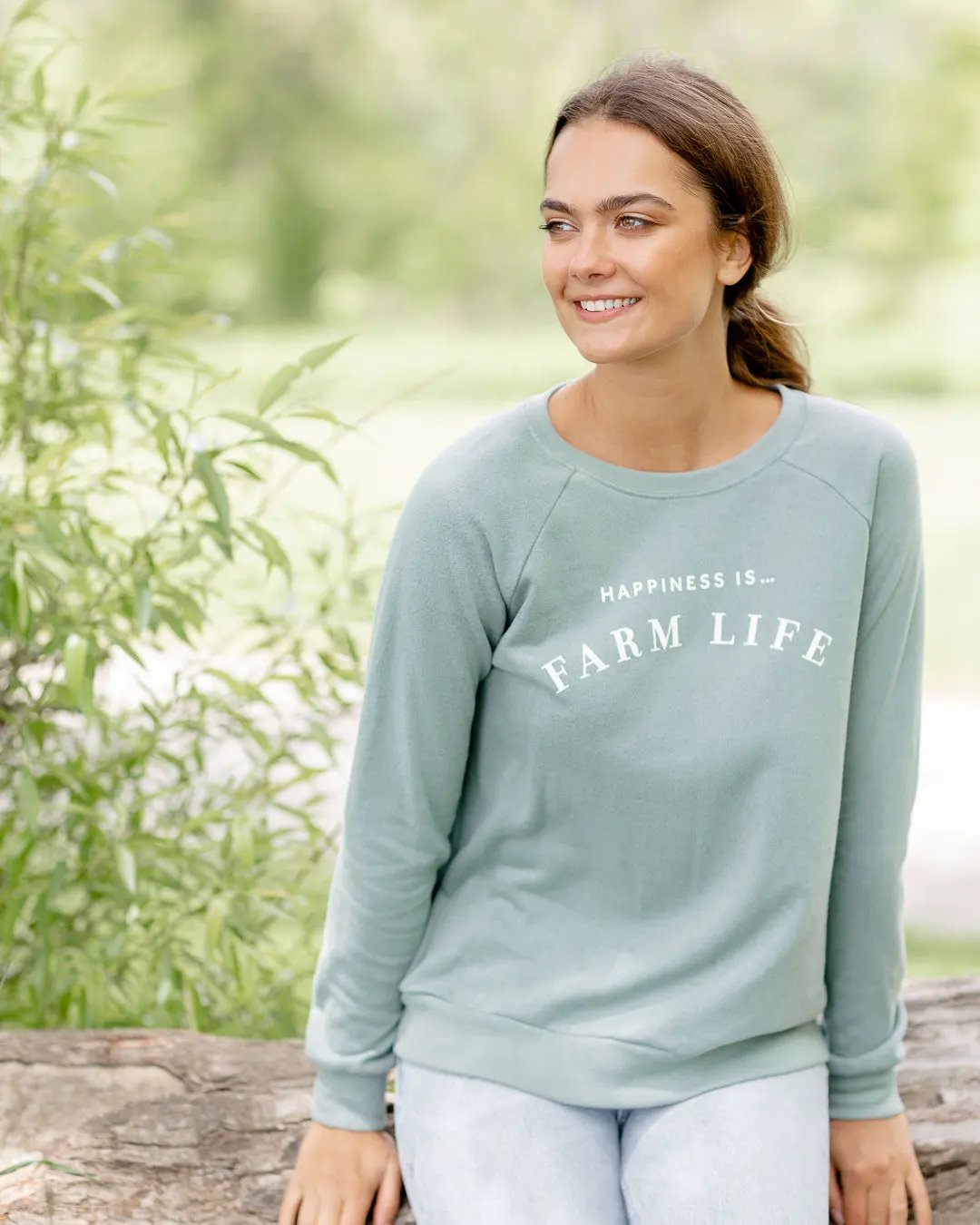 Women's Farm Crew Sweatshirt, Sage by Life Collection