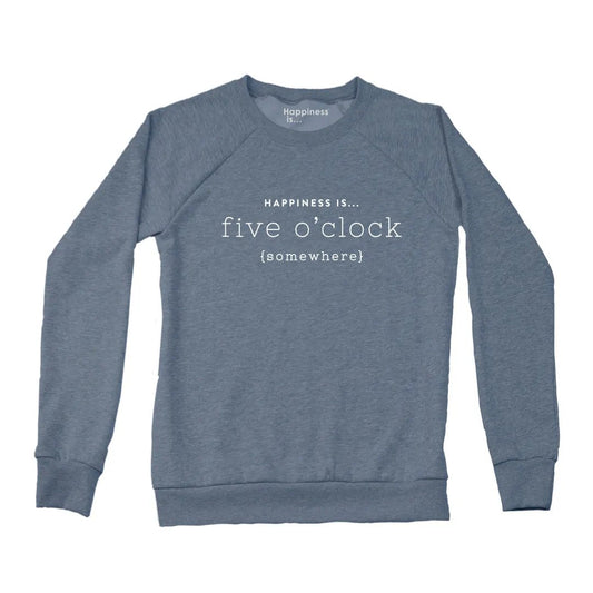 Women's Five O'Clock Crew Sweatshirt, Heather Navy by Celebrate Collection