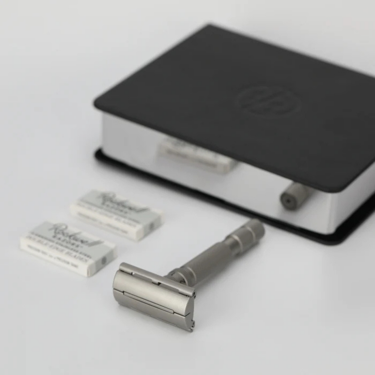 Rockwell T2 Adjustable Twist-To-Open Stainless Steel DE Safety Razor - Matte Silver by Rockwell