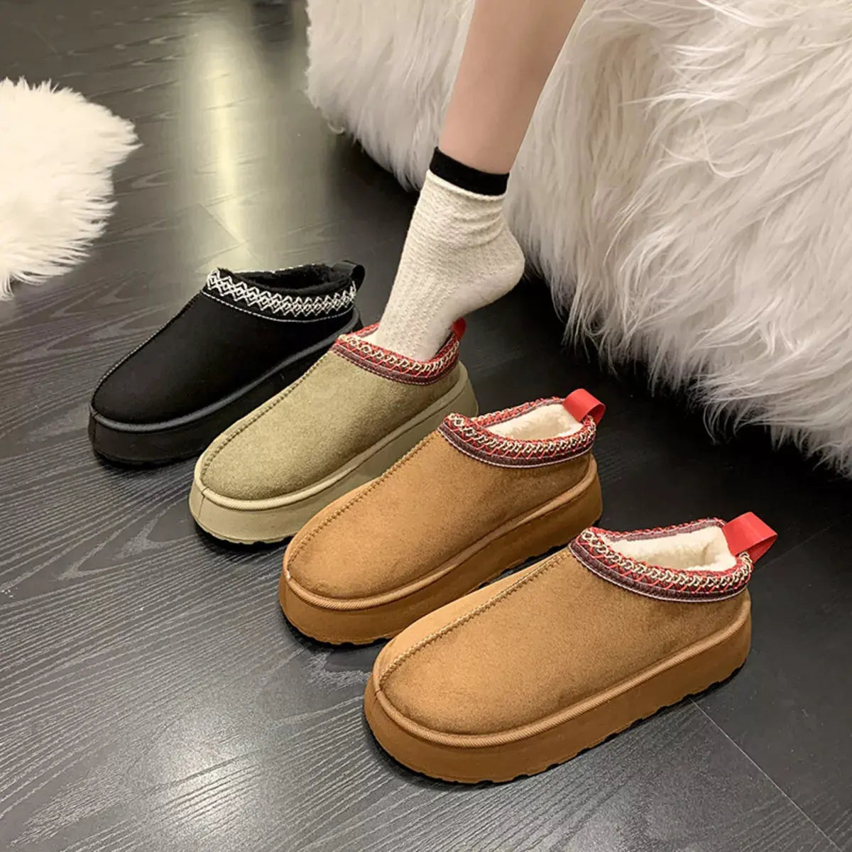 Round Toe Platform Slip-Ons by Partner Label