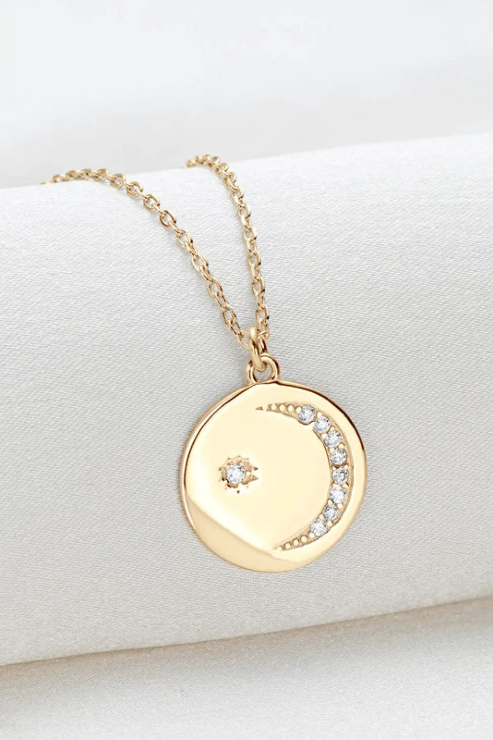 Moissanite Round Pendant Necklace by Partner Label