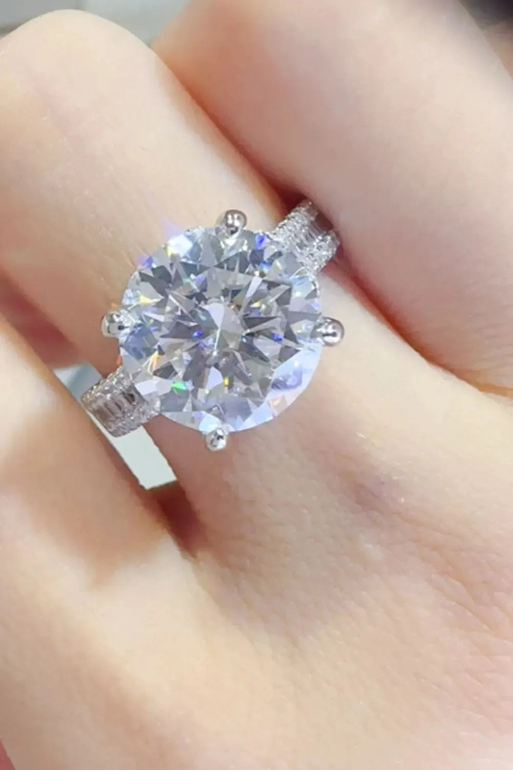 5 Carat Moissanite 925 Sterling Silver Ring by Partner Label