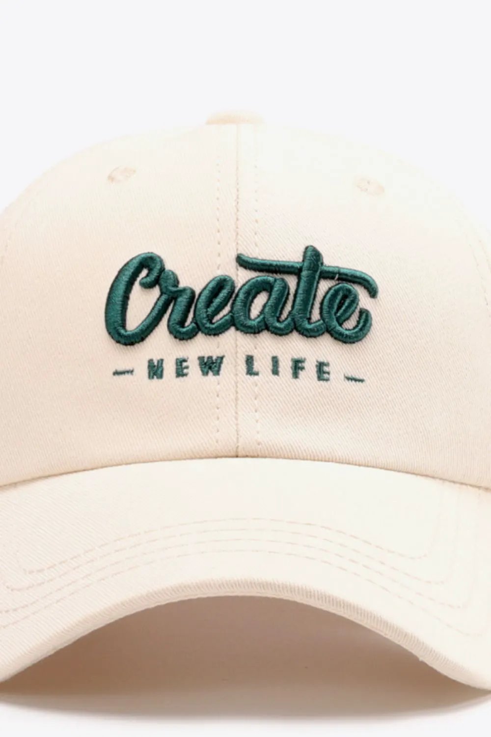 CREATE NEW LIFE Adjustable Cotton Baseball Cap by Partner Label