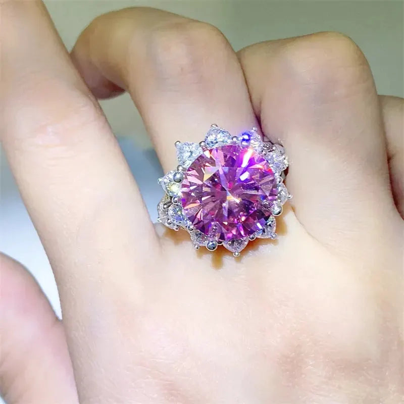 10 Carat Moissanite Zircon 925 Sterling Silver Ring by Partner Label