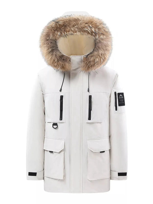 Men's Full Size Fur Hooded Winter Parka Coat Plus Size by Partner Label