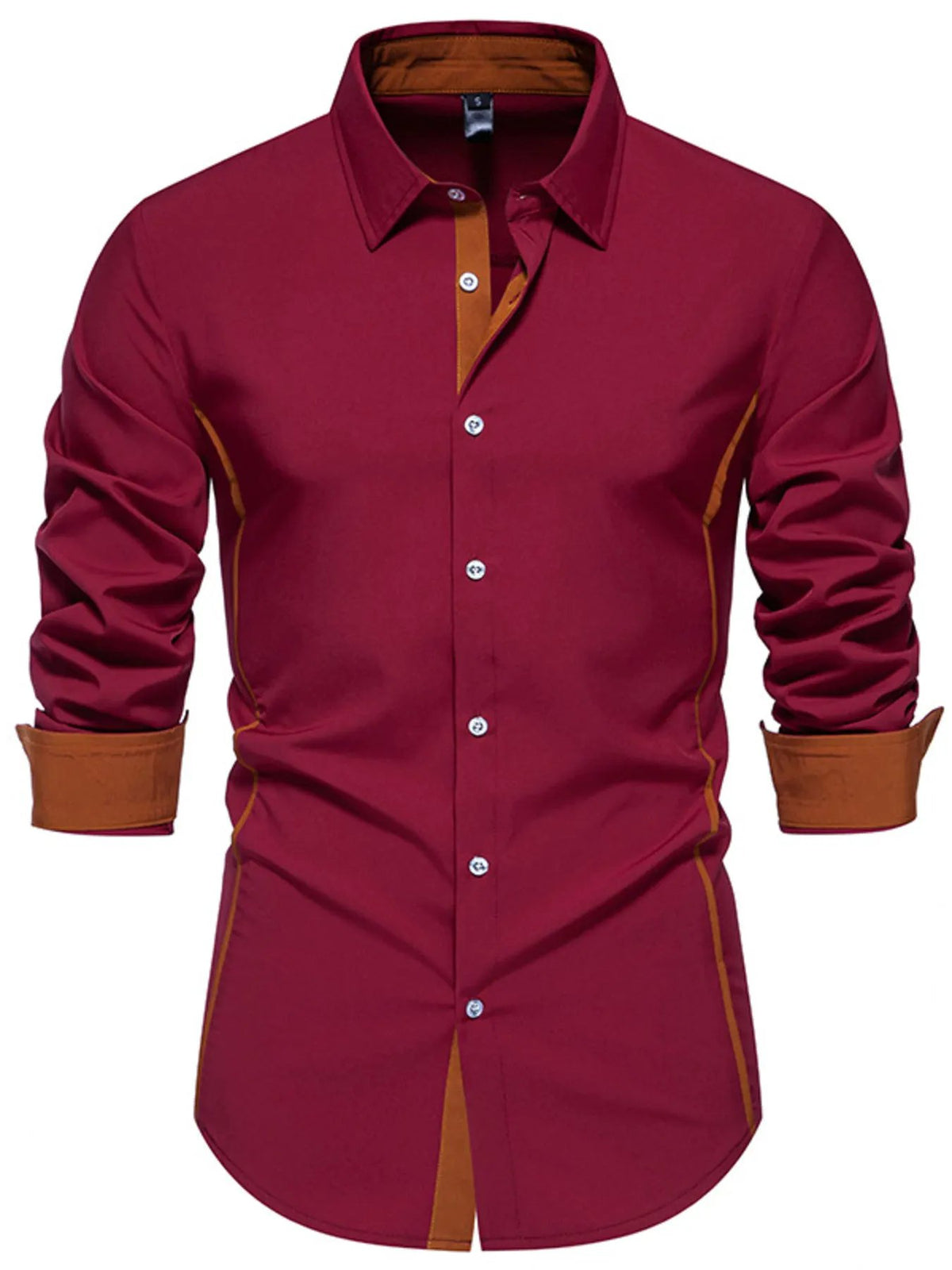 Men's Contrast Trim Button-Down Shirt by Trendsi