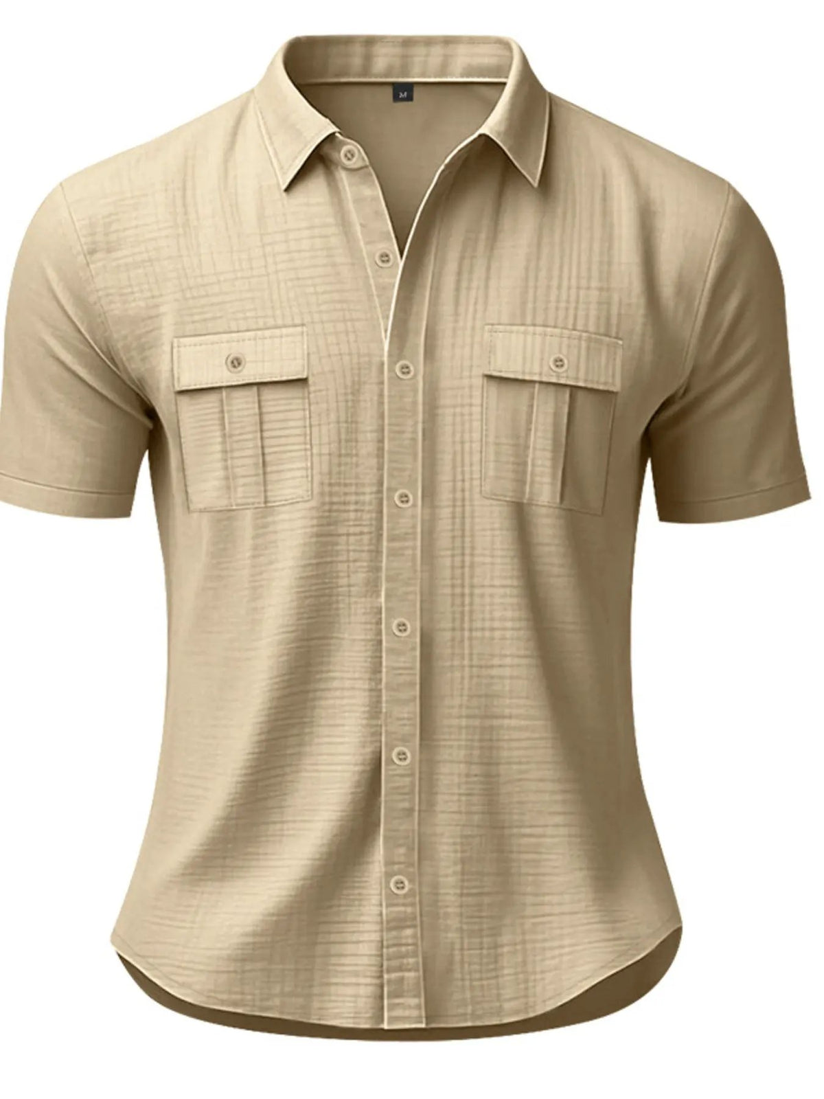 Men's Full Size Short Sleeve Shirt with Pockets Plus Size by Trendsi