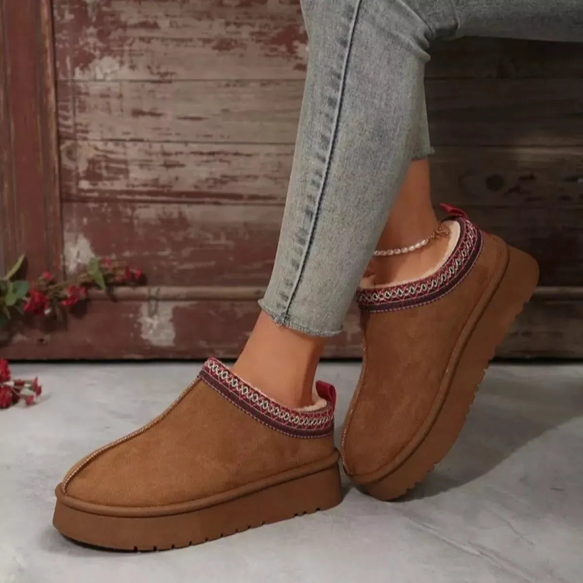 Round Toe Platform Slip-Ons by Partner Label