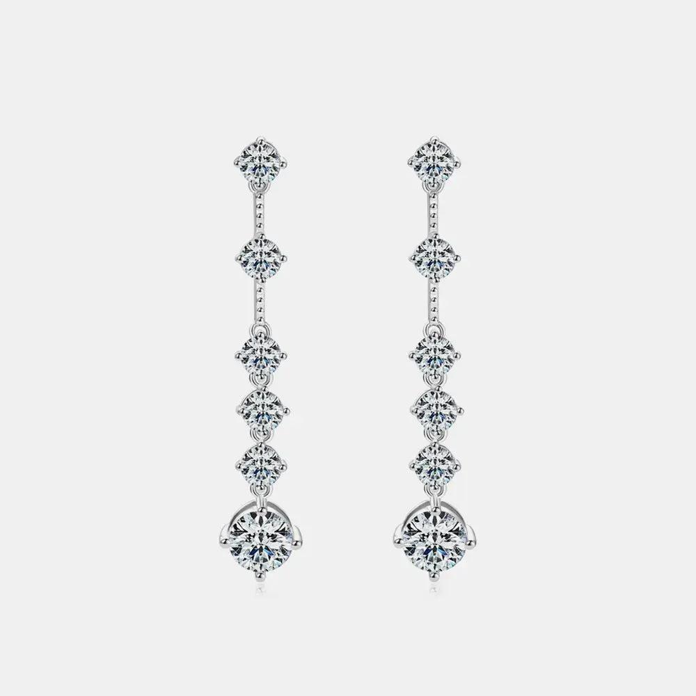 4 Carat Moissanite 925 Sterling Silver Earrings by Partner Label