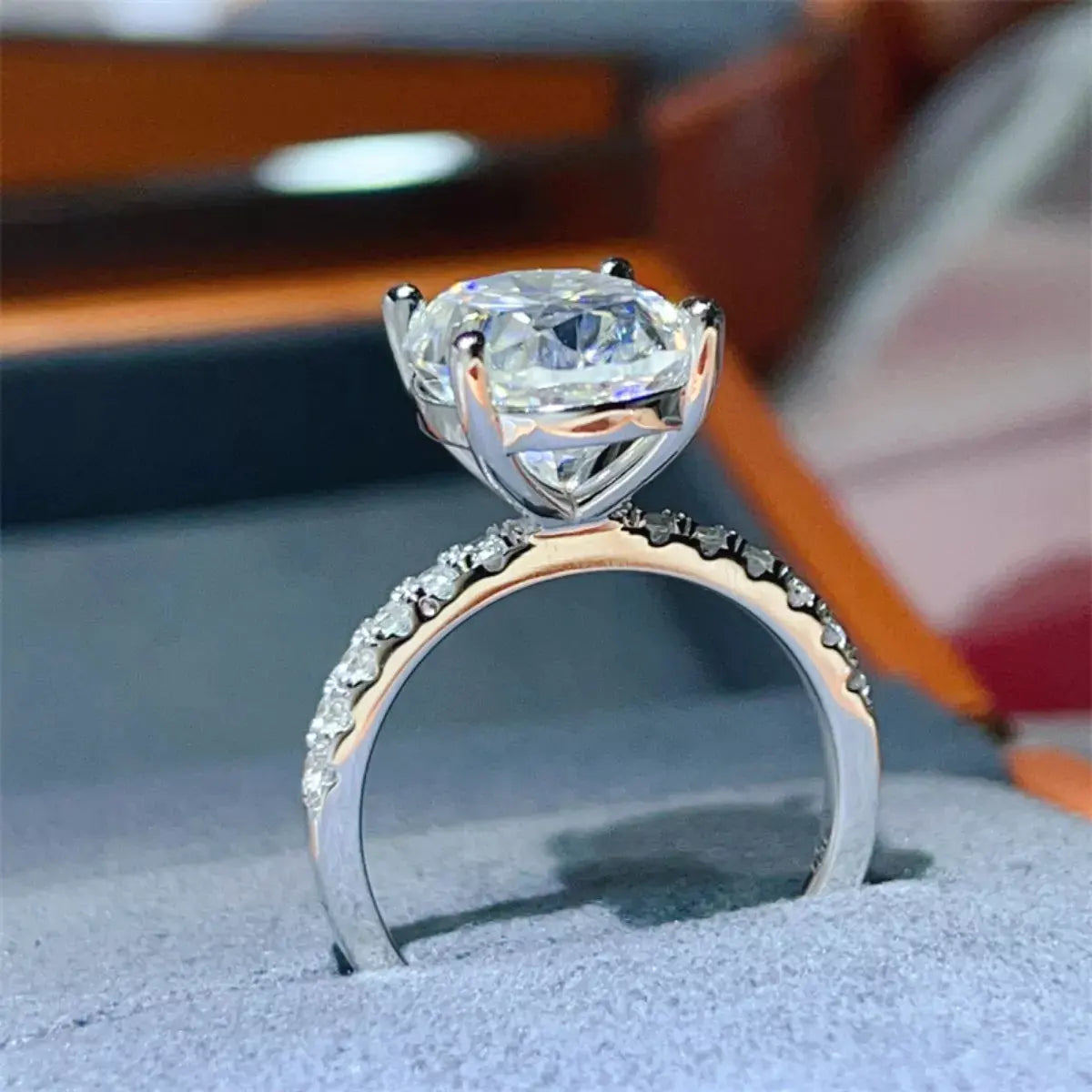 8 Carat Moissanite 925 Sterling Silver Ring by Partner Label