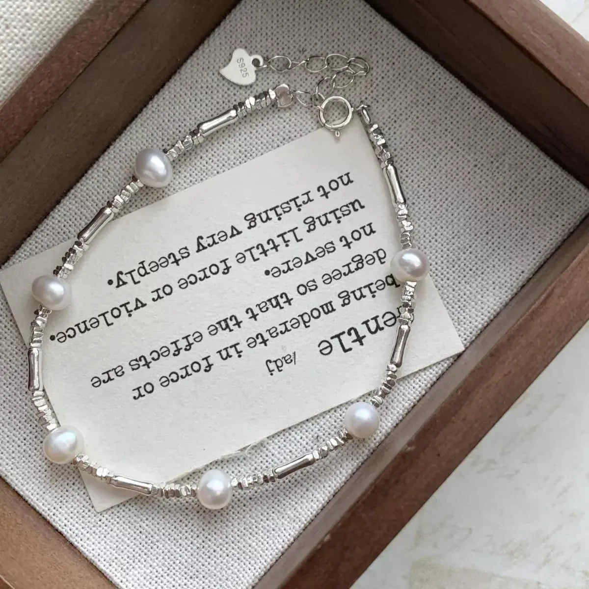 925 Sterling Silver Pearl Bracelet by Partner Label