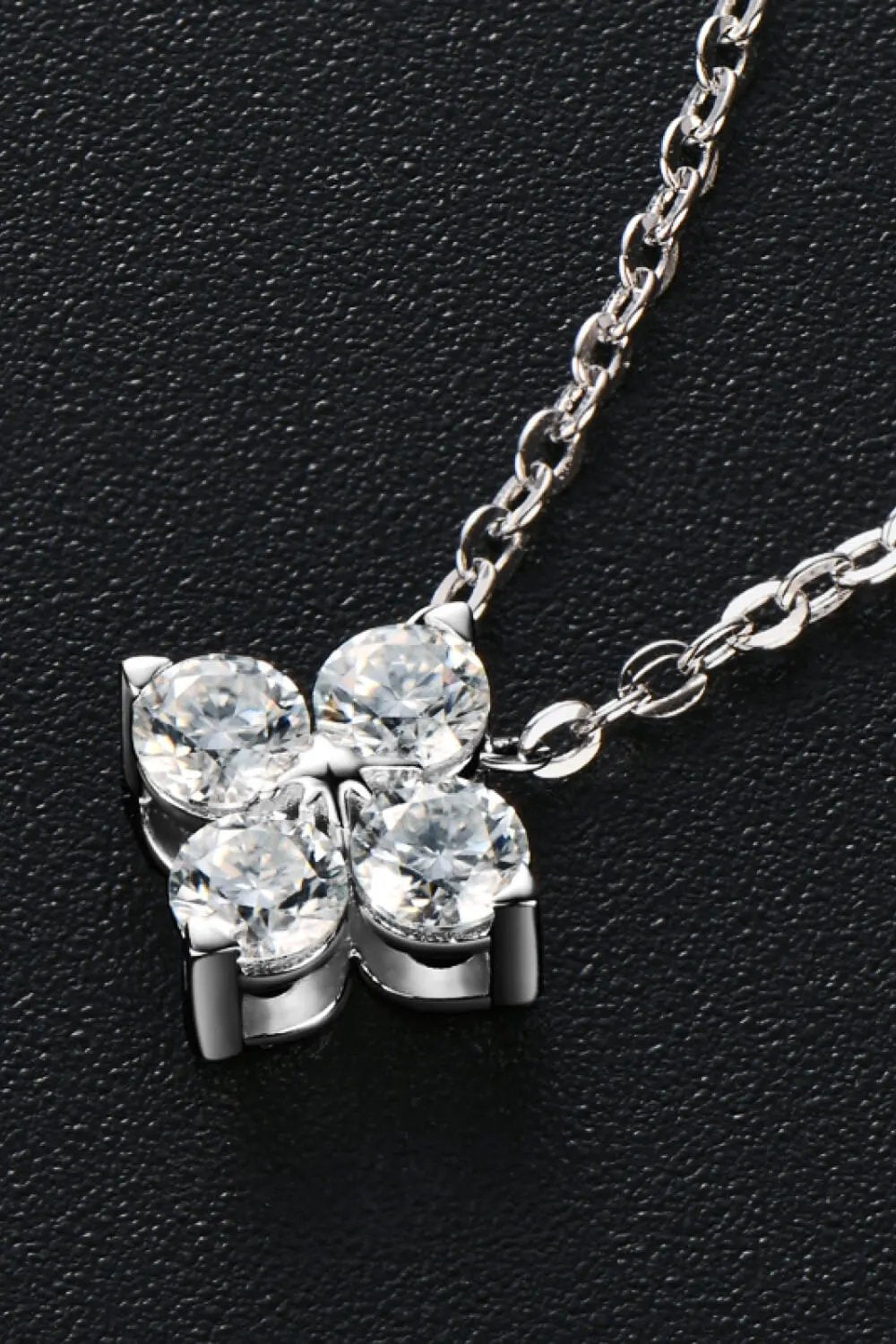 Moissanite Four Leaf Clover Pendant Necklace by Partner Label