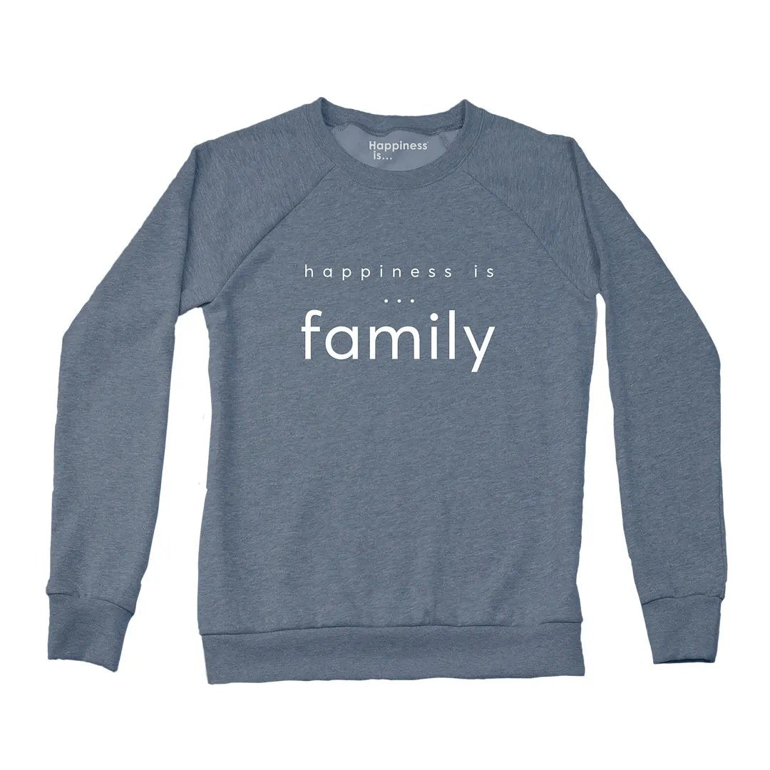 Women's Family Crew Sweatshirt, Heather Navy by Family & Friends Collection
