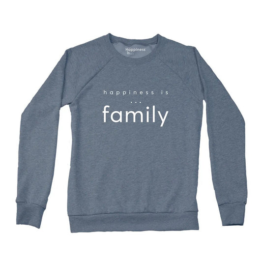 Women's Family Crew Sweatshirt, Heather Navy by Family & Friends Collection