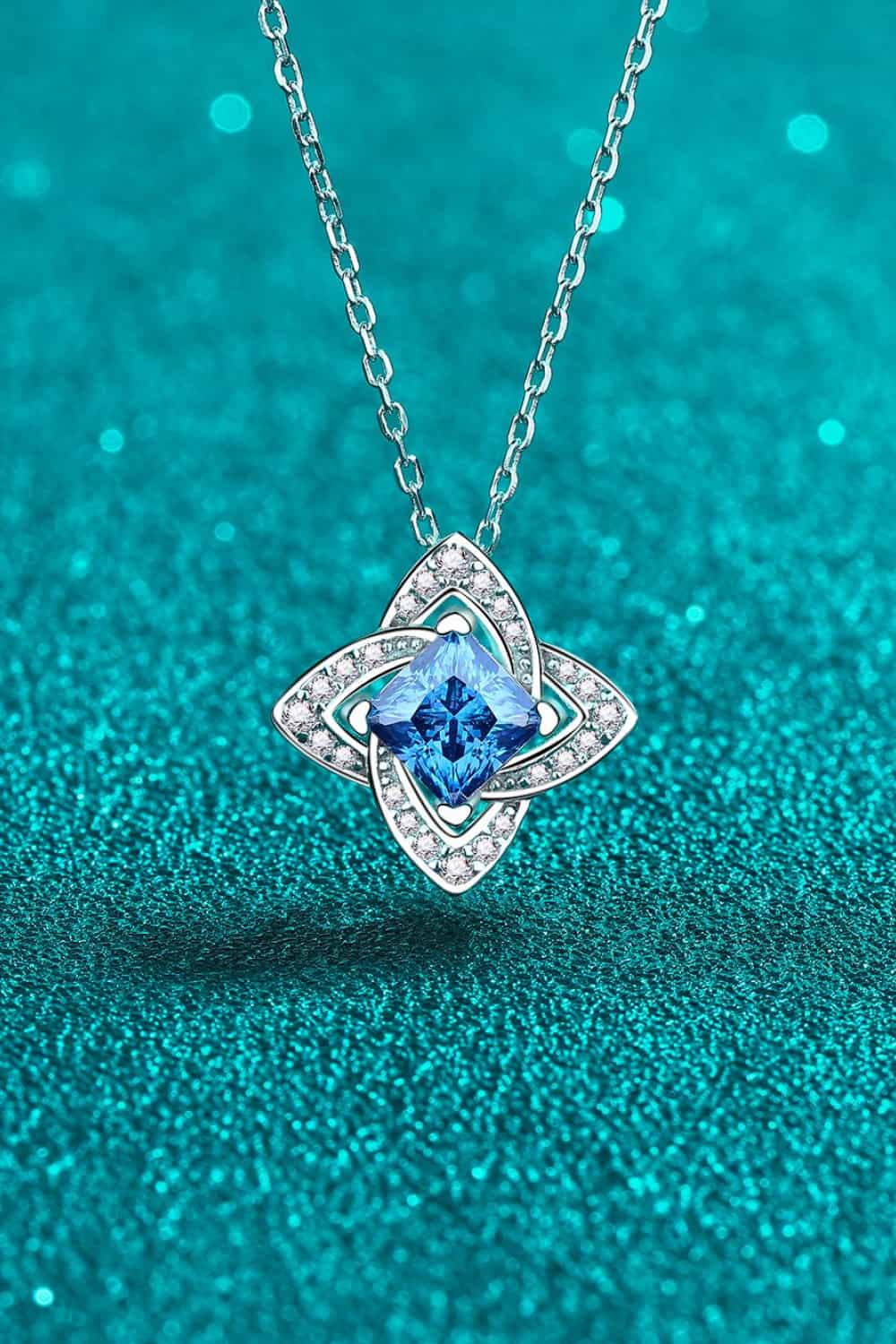 1 Carat Moissanite Floral Pendant Necklace by Partner Labels