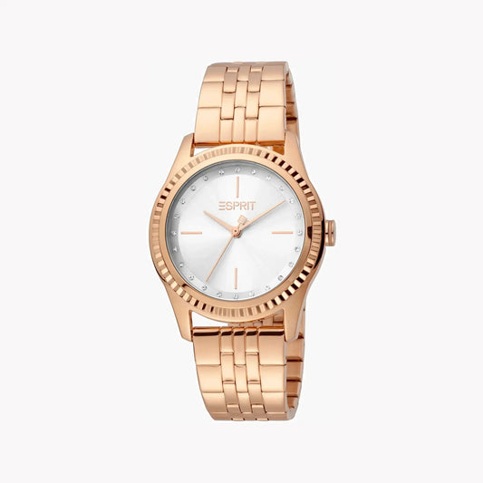 Esprit Women's Rose Gold Stainless Steel Watch, Silver Dial | Es1l199m0015 by ESPRIT