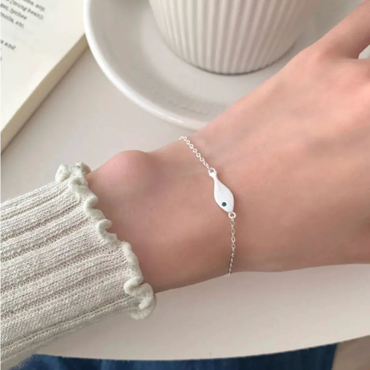 925 Sterling Silver Fish Bracelet by Partner Label