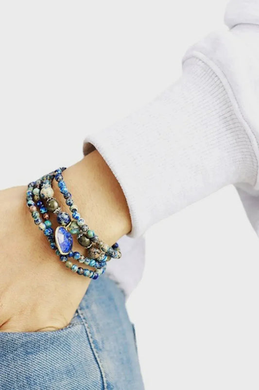 Imperial Stone Heart Three-Layered Bracelet by Partner Label