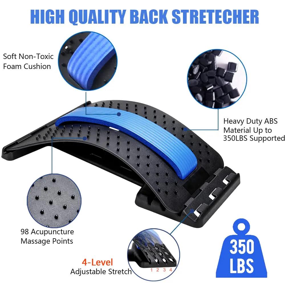 Stretcher for Lower Back Pain Relief, Multi-Level Lumbar Support Massager by Savoy Active