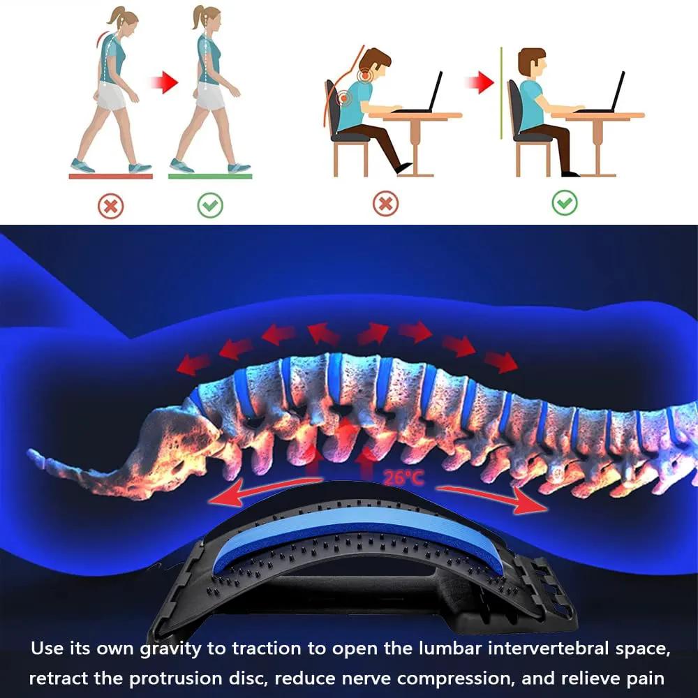Stretcher for Lower Back Pain Relief, Multi-Level Lumbar Support Massager by Savoy Active
