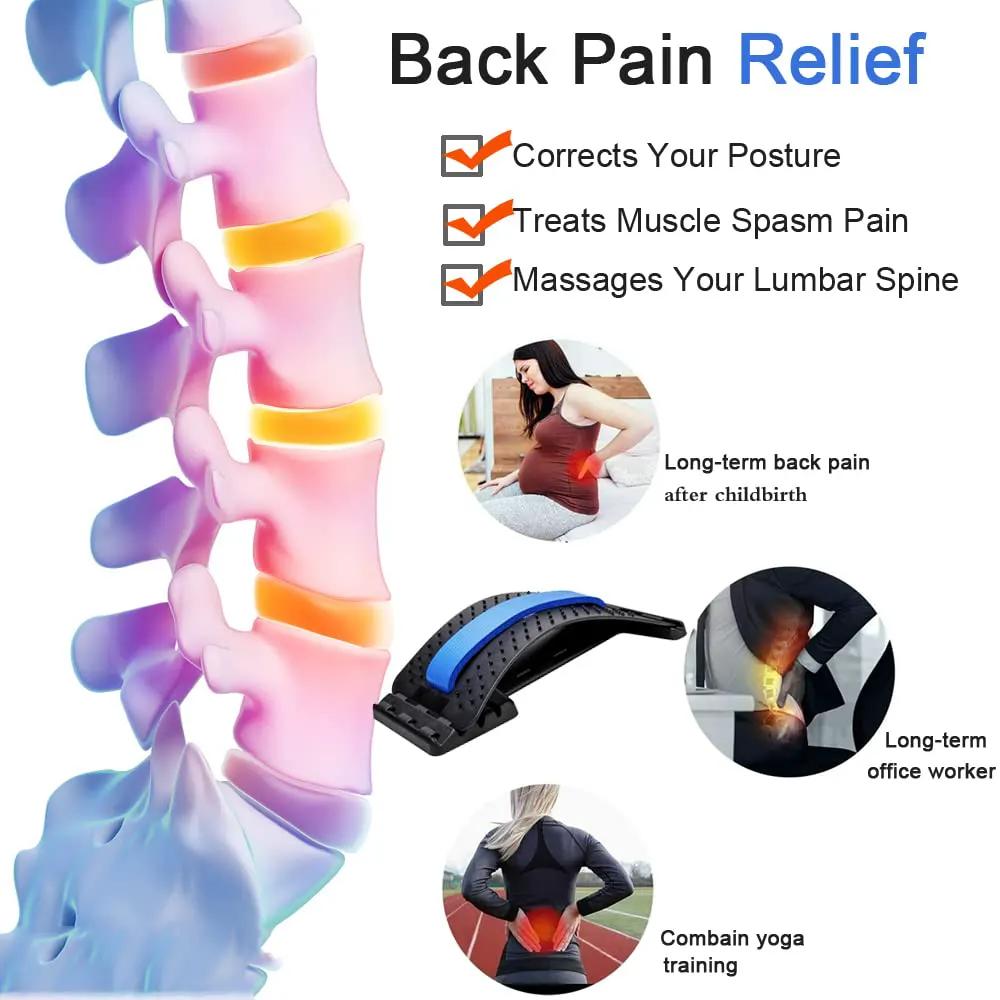 Stretcher for Lower Back Pain Relief, Multi-Level Lumbar Support Massager by Savoy Active