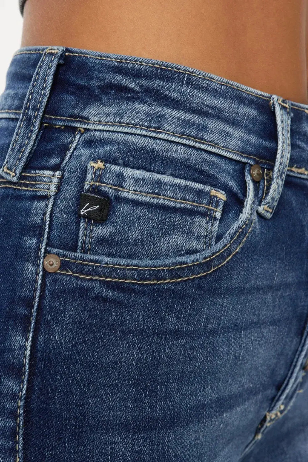Kancan Full Size Cat's Whiskers Button Fly Denim Shorts by Kancan