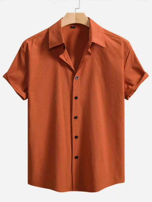 Men's Full Size Short-Sleeve Casual Shirt Plus Size by Trendsi