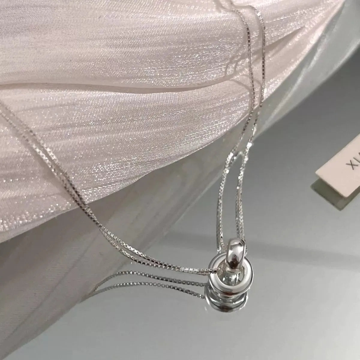Double Strand 925 Sterling Silver Necklace by Partner Labels