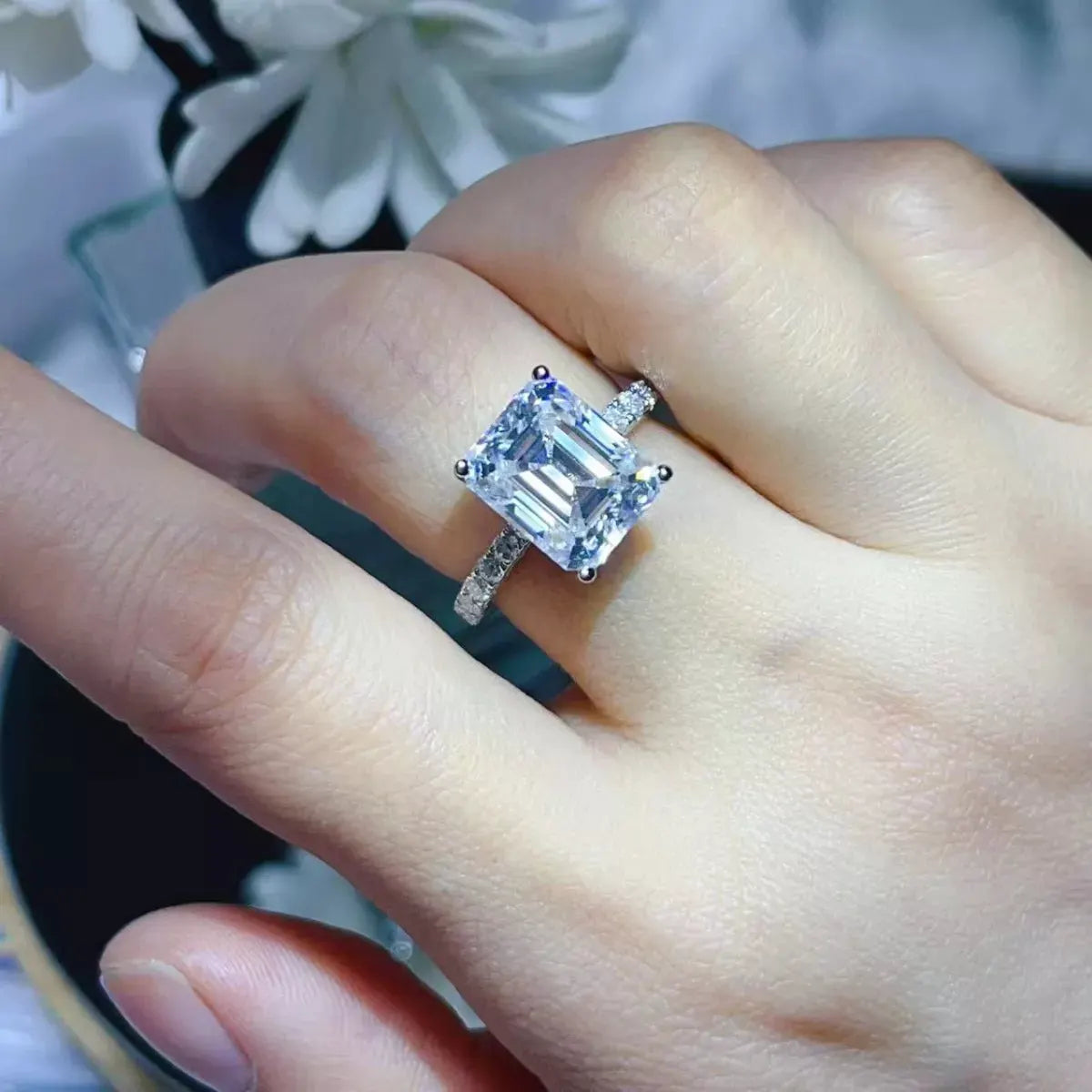 5 Carat Moissanite 925 Sterling Silver Ring by Partner Label