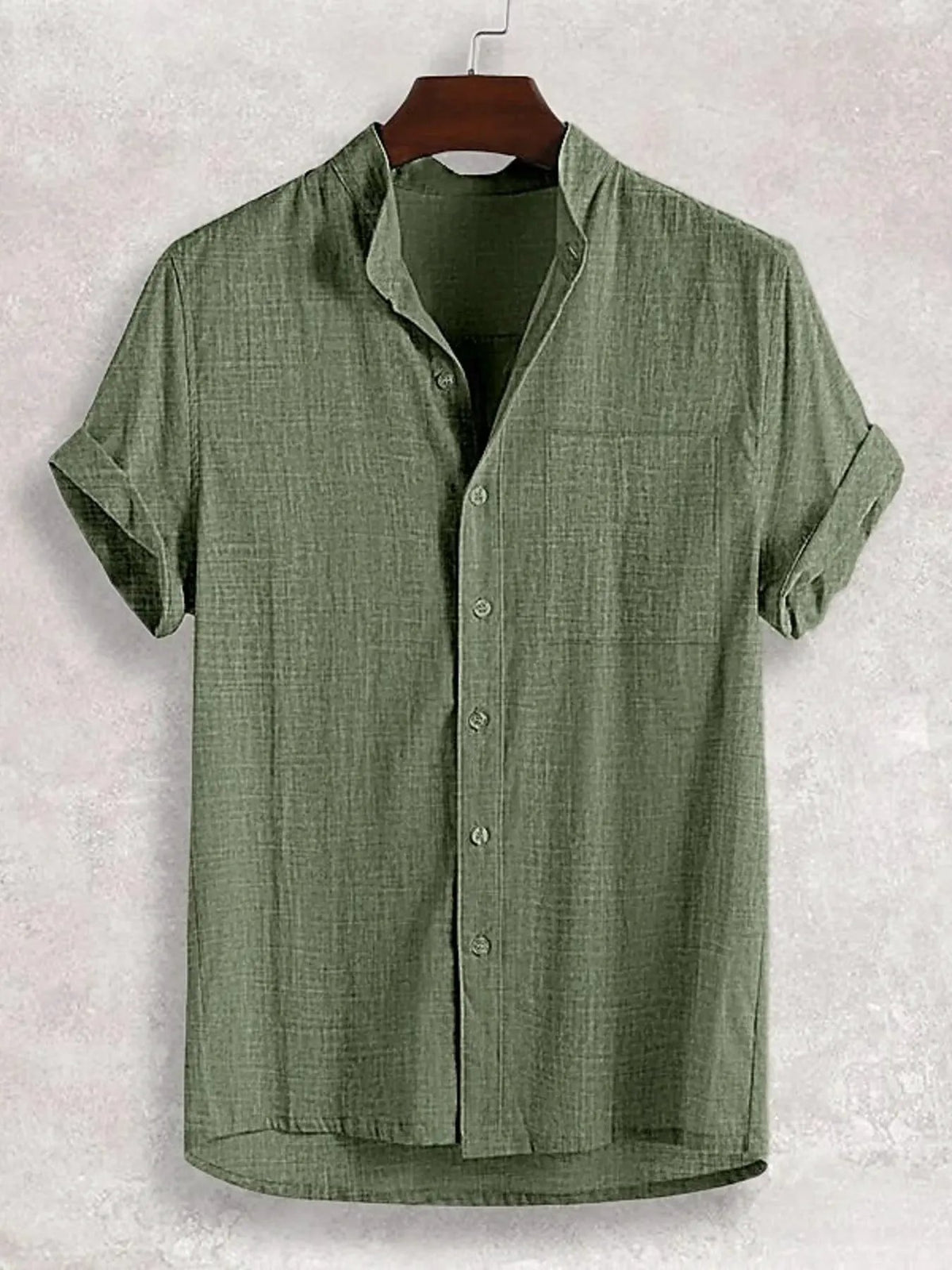 Men's Full Size Casual Button Up Short Sleeve Shirt Plus Size by Trendsi