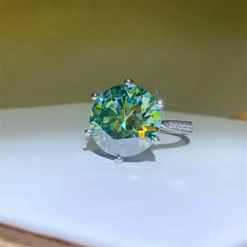 10 Carat Moissanite 925 Sterling Silver Ring by Partner Label